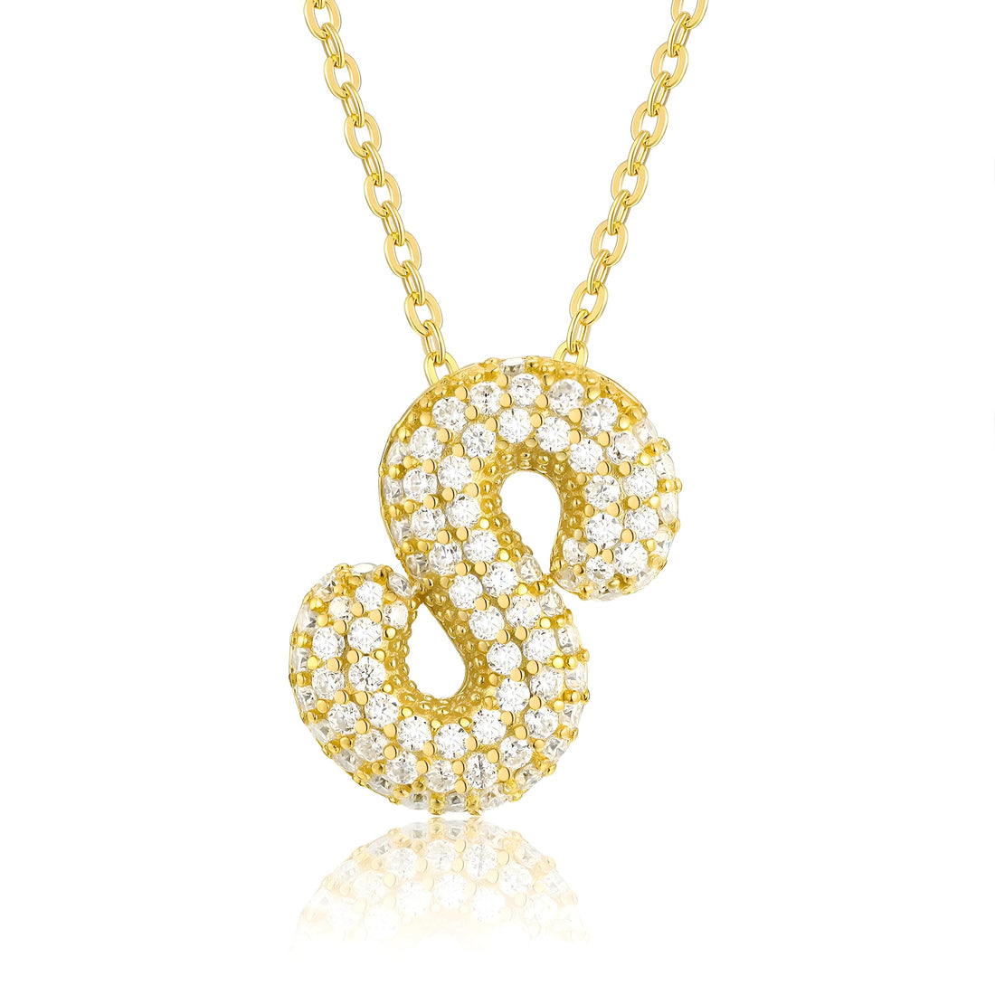 A necklace dedicated to the primary bubble in Stainless Astiel, a swollen letter, a unique gift idea for women, an elegant accessory for special occasions