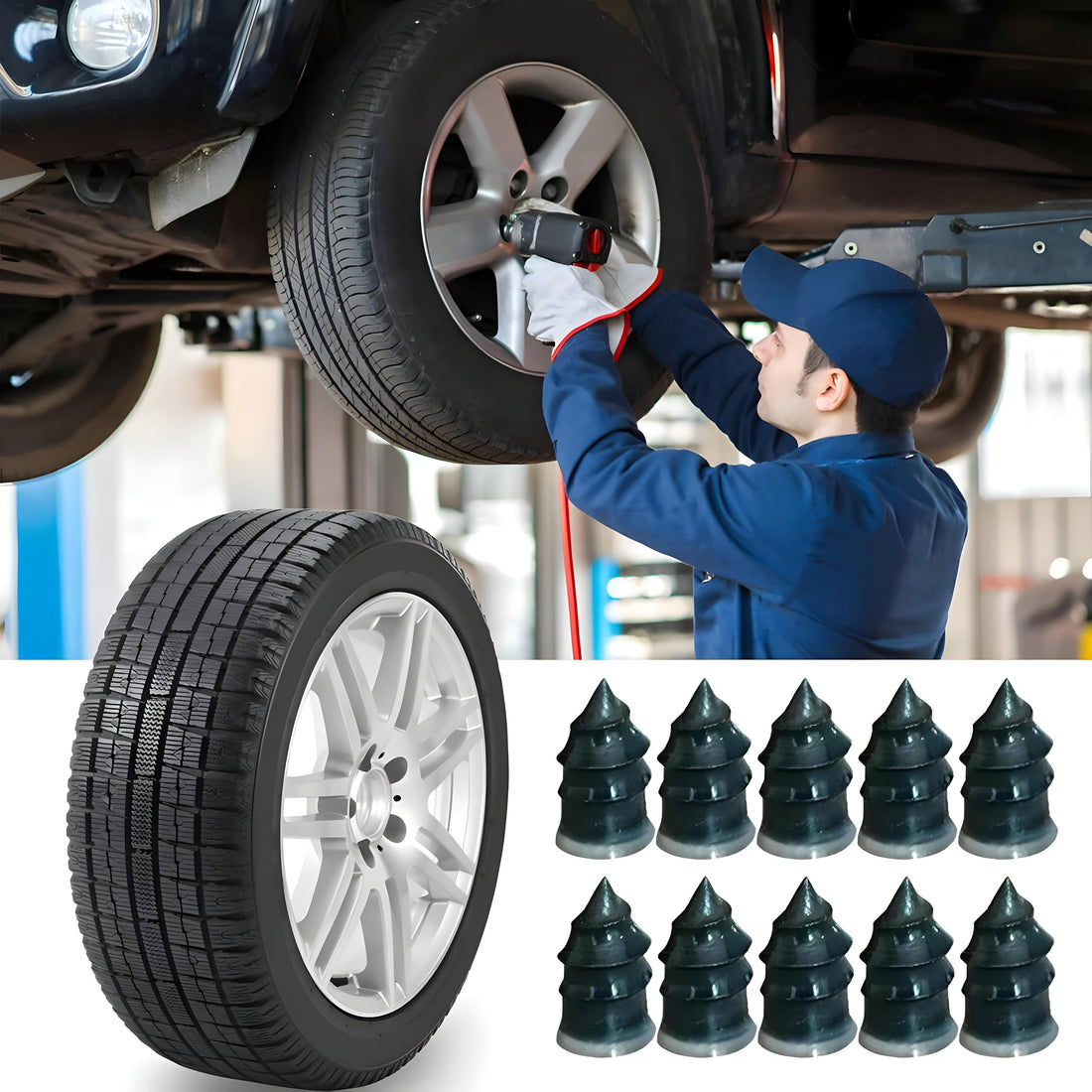 Car Tire Repair Rubber Nails, Motorcycle Tire Repair Tool, Quick Repair Tool, Easy and Quick to Use, Now in Al-Israa (30 Nails)