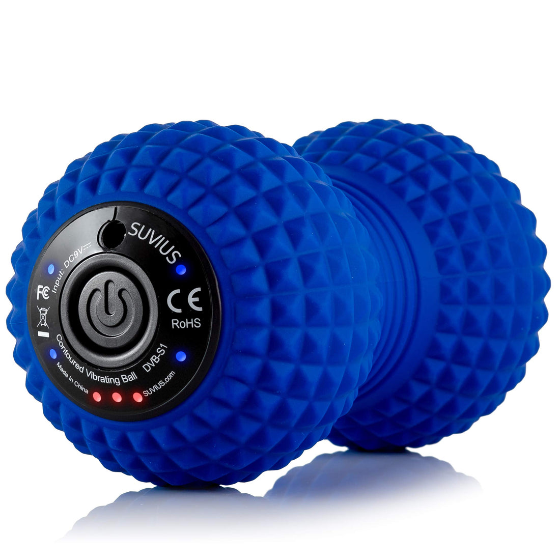 Vibrating Peanut Roller - 4 Vibration Levels - Rechargeable - Muscle Roller for Deep Tissue Massage and Recovery - Massager for Back, Neck, Foot, Leg, and Body - Blue