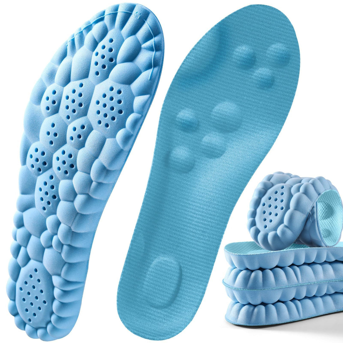 Medical Insoles for Foot & Heel Comfort | Arch Support & Reduce Pressure | Ideal for Walking, Running, & Everyday Work | Men & Women | Cut & Shape to Size (Sky Blue, 41-46)