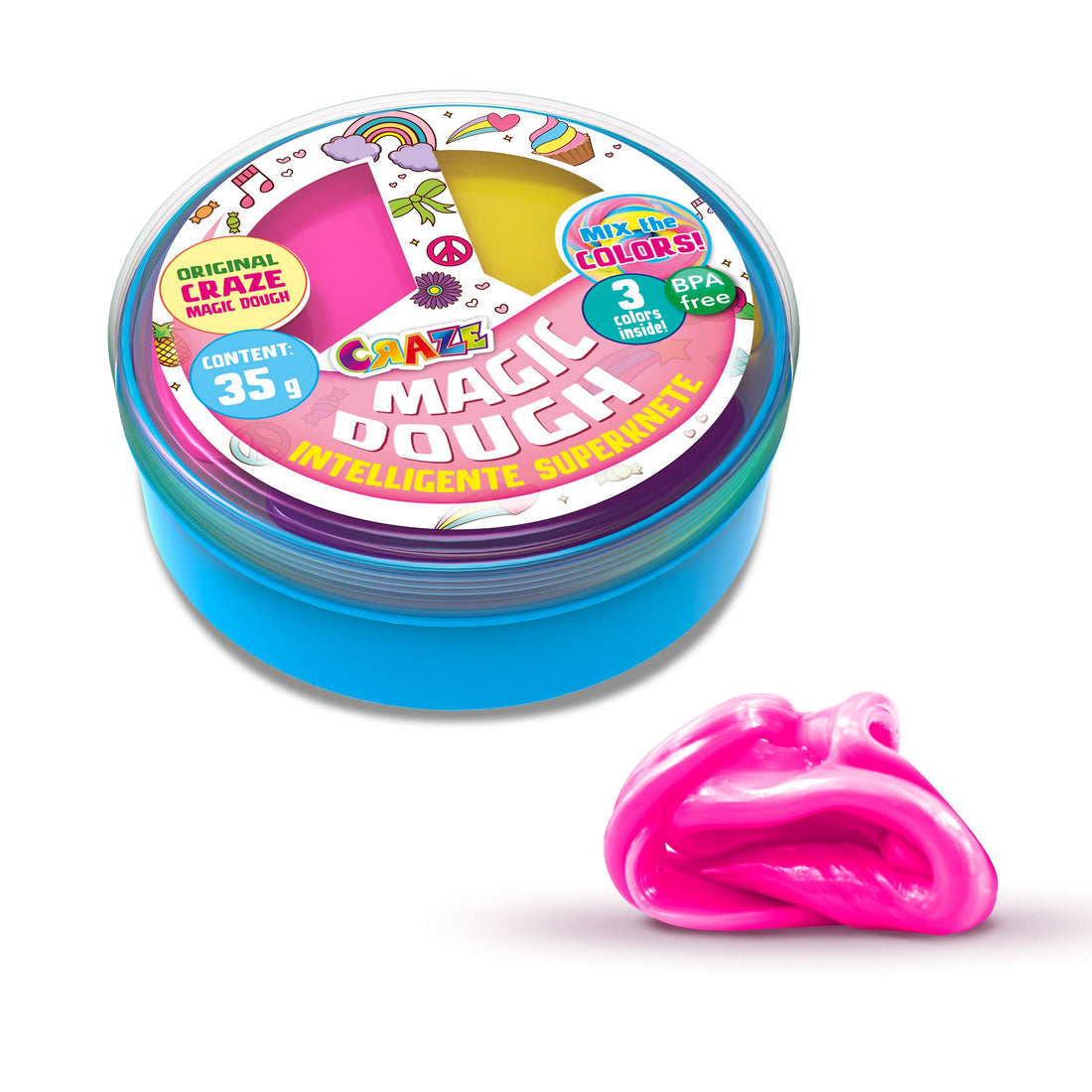 Craze Magic Dough Twist Intelligent Clay 35 g Tin Colour Mix Multi-Coloured Children's Clay Twist Multicoloured Modelling Clay Set Modelling Clay from 2 Years Modelling Clay 26373