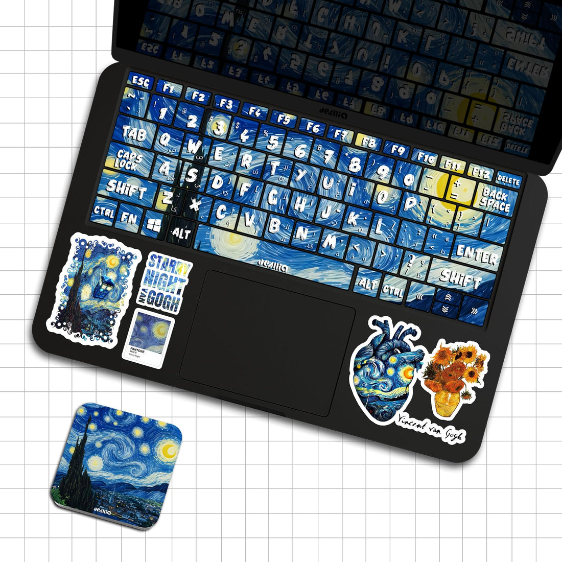 Keyboard stickers compatible with the majority of operating systems - Starry Night style - SK/07