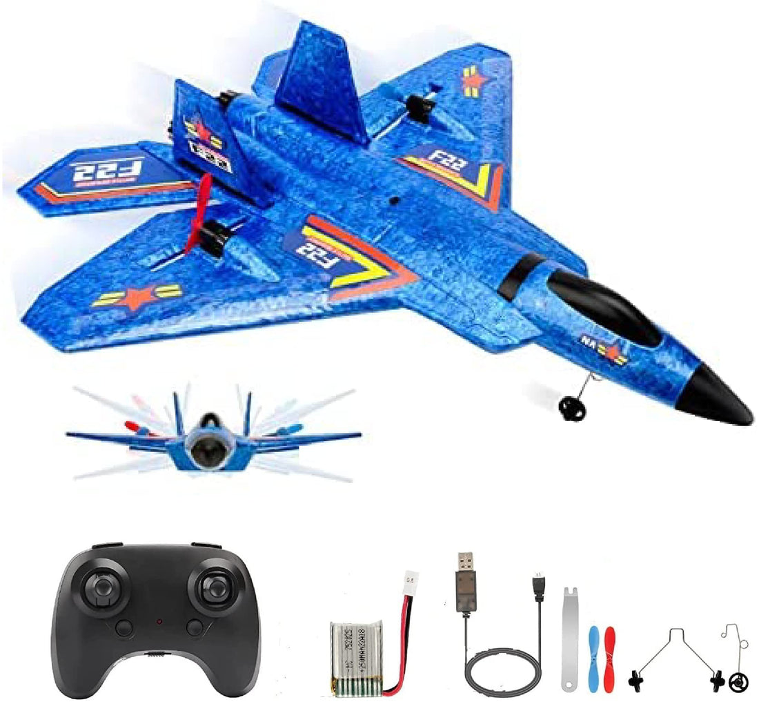 Generic F-22 2.4Ghz RC Drone, Lightweight, Shock Resistant, USB Charging, Blue, Beginner