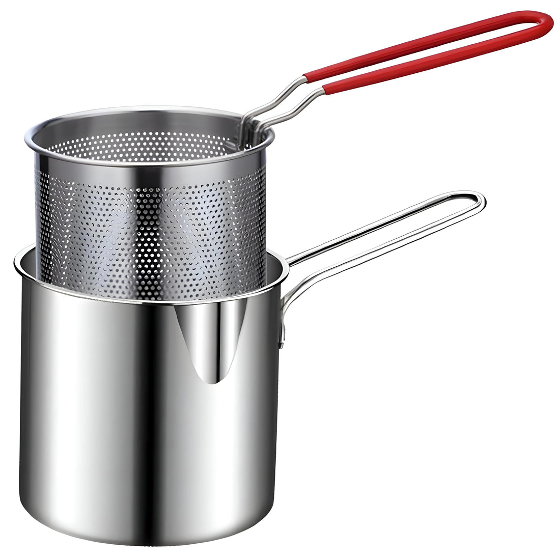 DEEP FRYER - Enjoy the convenience of our 1200ml stainless steel deep fryer, perfect for frying everything from crispy chicken wings to delicious shrimp and delicious French fries.