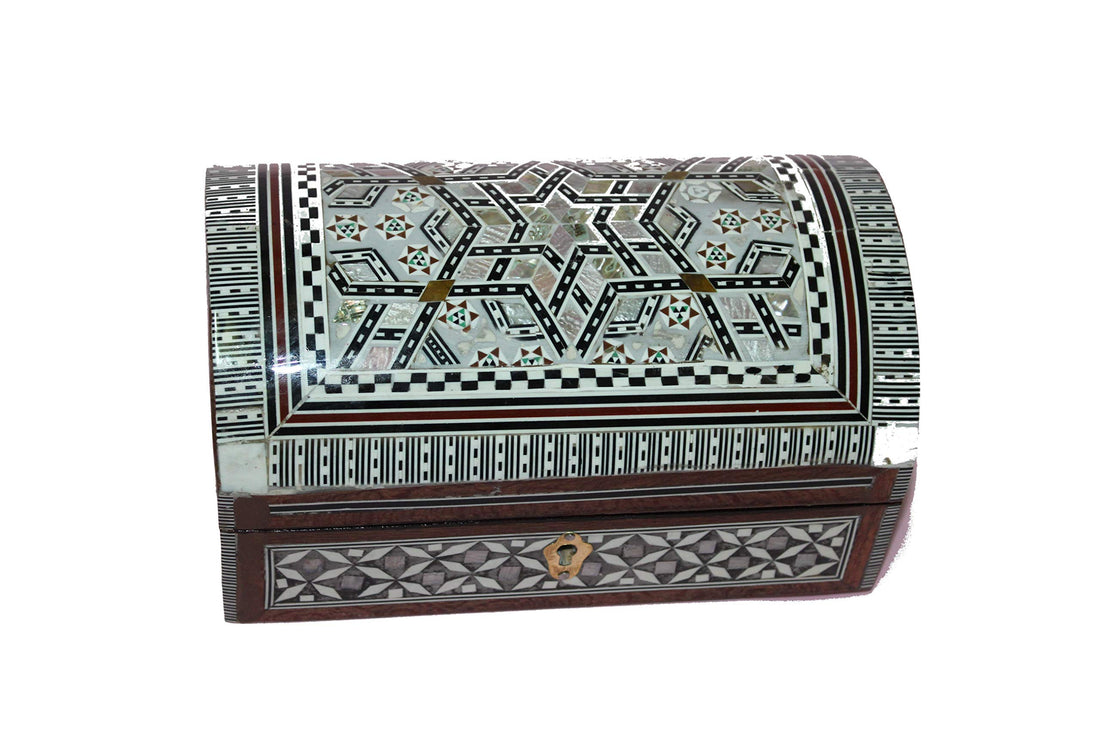 Other Wooden Rectangular Jewelry Box with Magnetic Closure for Women - Grey