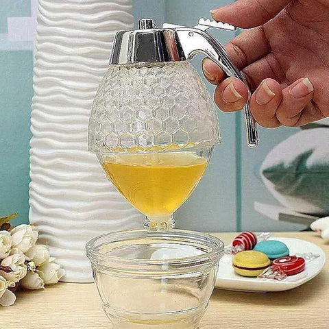 Glass Honey Dispenser Despencer Glass Honey for Easy Use