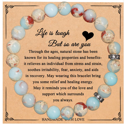 BABORI Bracelet for Women Anniversary Birthday Christmas Jewelry Gift for Women Protection Nature Stone Inspirational Bracelets for Mother Daughter Sister Friends