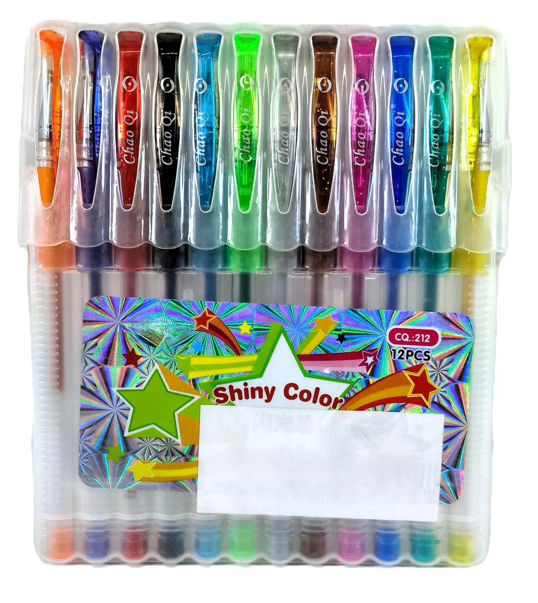 Shiny Colour Glitter Gel Pens, Multicolour Ink, 12 Count