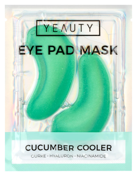 YEAUTY Cucumber Cooler Eye Pad Mask, Care Serum Made of Cucumber Extract, Hyaluron, Niacinamides, Cool and Smooth the Skin, Moisturising