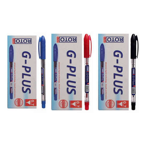 Set of ROTO G-Plus Pens 0.7mm (Blue, Black, Red) 36 Pens