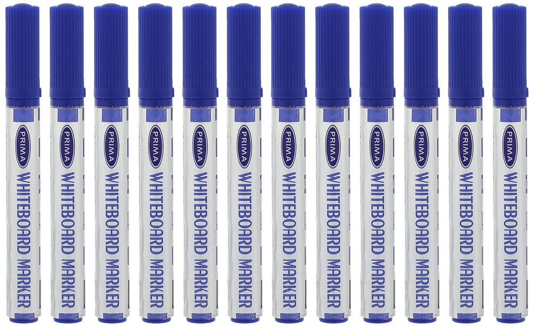 Prima white board marker erasable ink set of 12 pcs. - blue