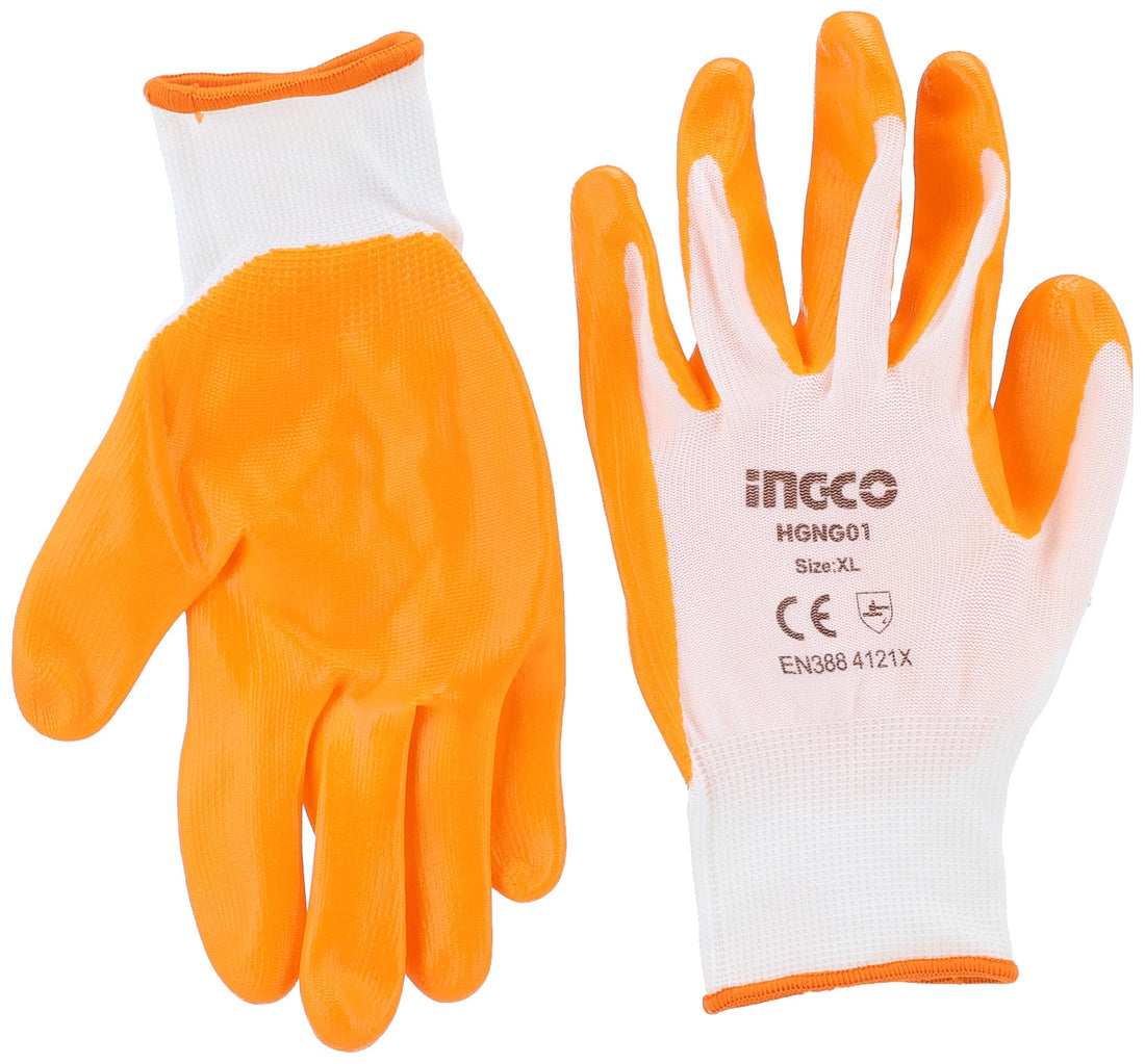 Ingco HGNG01 Nitrile Anti-Skid Safety Work Gloves