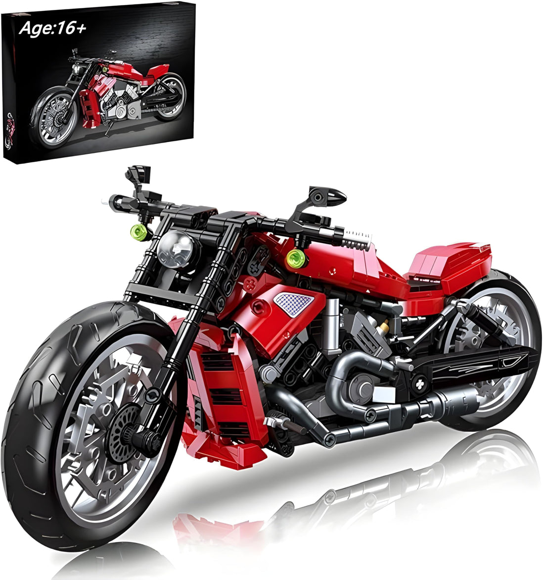 Next Store Motorcycle Building Kit, Heavy Duty Motorcycle Building Blocks for Adults and Teens, MOC Building Toy - 849 Pieces