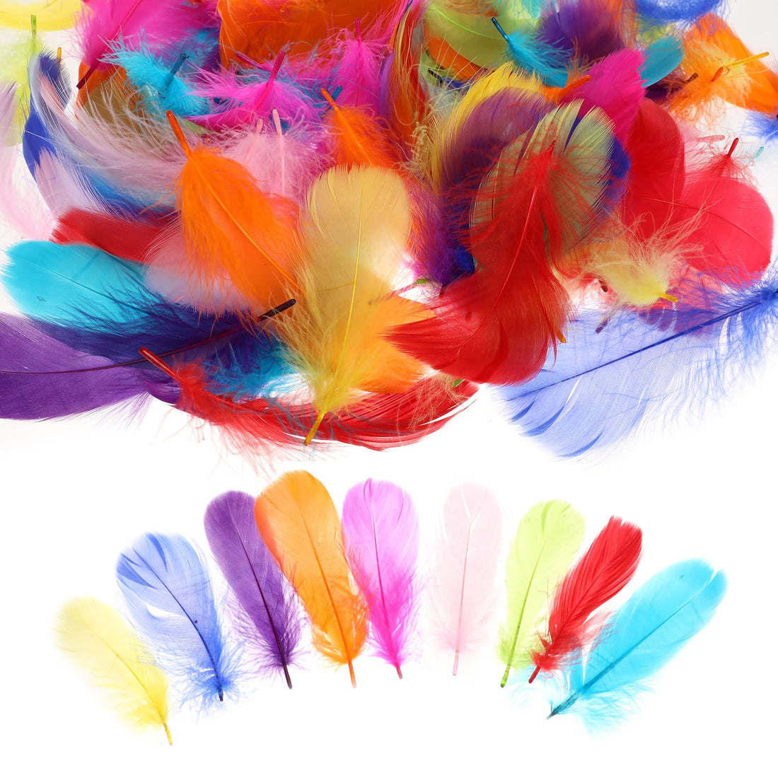 Feathers 100pcs Feathers for Crafts Colorful Feather Light and Supple Craft Feathers Feathers for DIY Crafting Dream Catcher Party Wedding