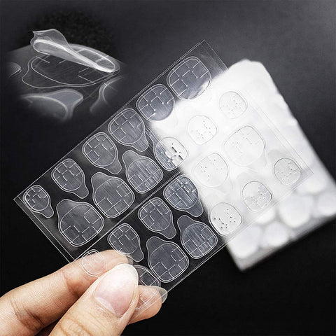 ECVV 480pcs Double-Side Transparent Flexible Nail Glue Stickers Jelly Gel Adhesive Tabs for Acrylic False Nails Tips Manicure Tape (20 Sheets)