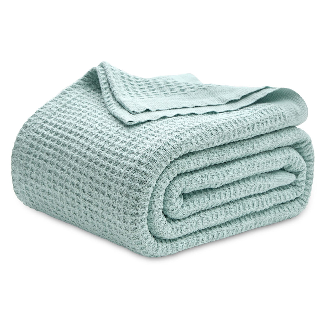 Bedsure 100% Cotton Blankets Queen Size for Bed - Waffle Weave Blankets for Summer, Lightweight and