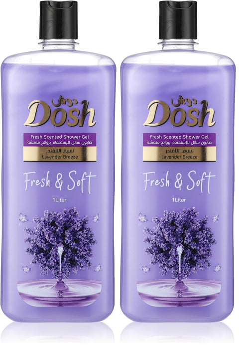 Dosh Shower Gel 1 Liter Purple (Pack of 2)