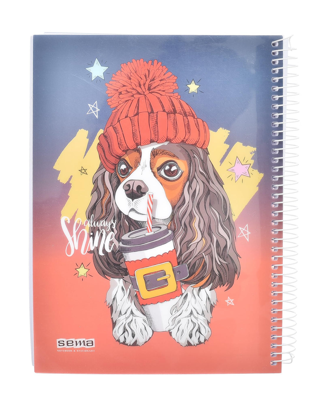 Sema High Quality Spiral Lined NoteBook 20 * 27cm, 180 Sheets For Office And Students - Multi Color