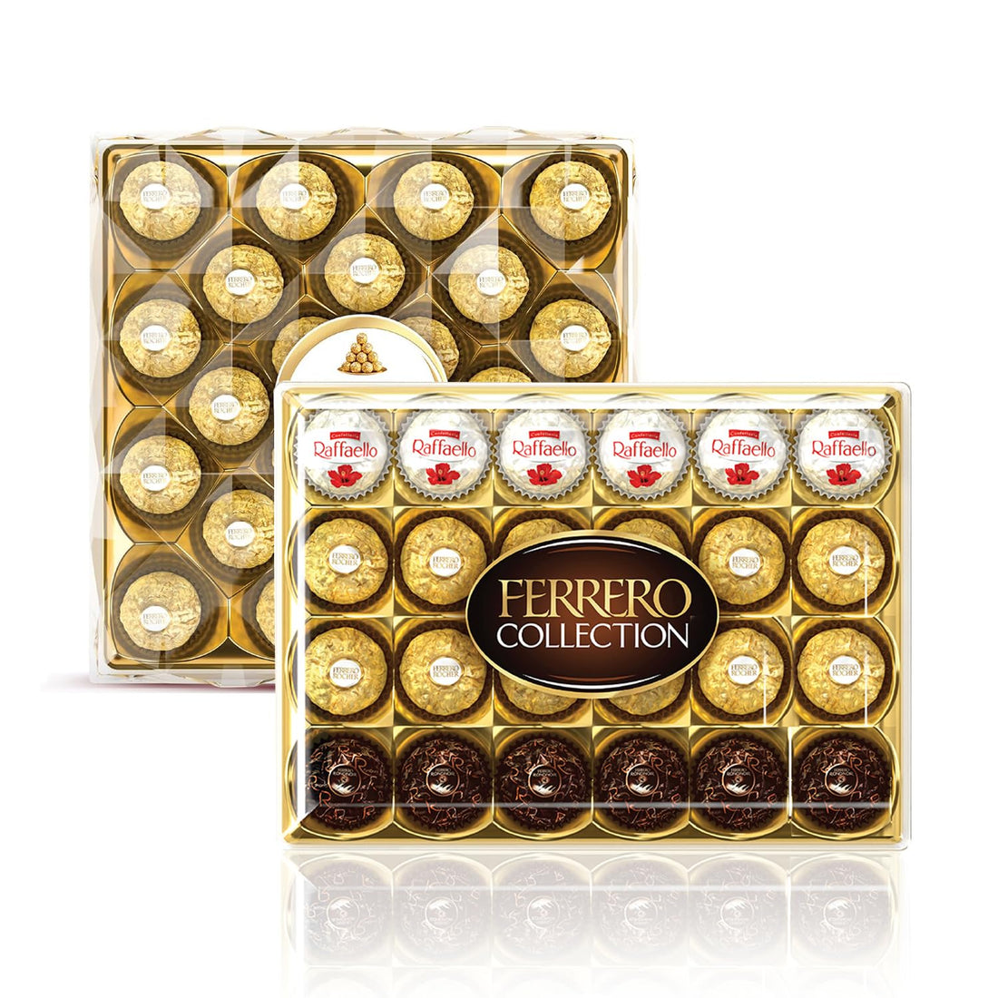 Fererro Collection Assorted Chocolates - 48 Pieces (24 Pieces X 2 Boxes) 569 Grams | Rondnoir, Rochar, Raffaello & Premium Hazelnut Truffles - Perfect for Gifting & Special Occasions