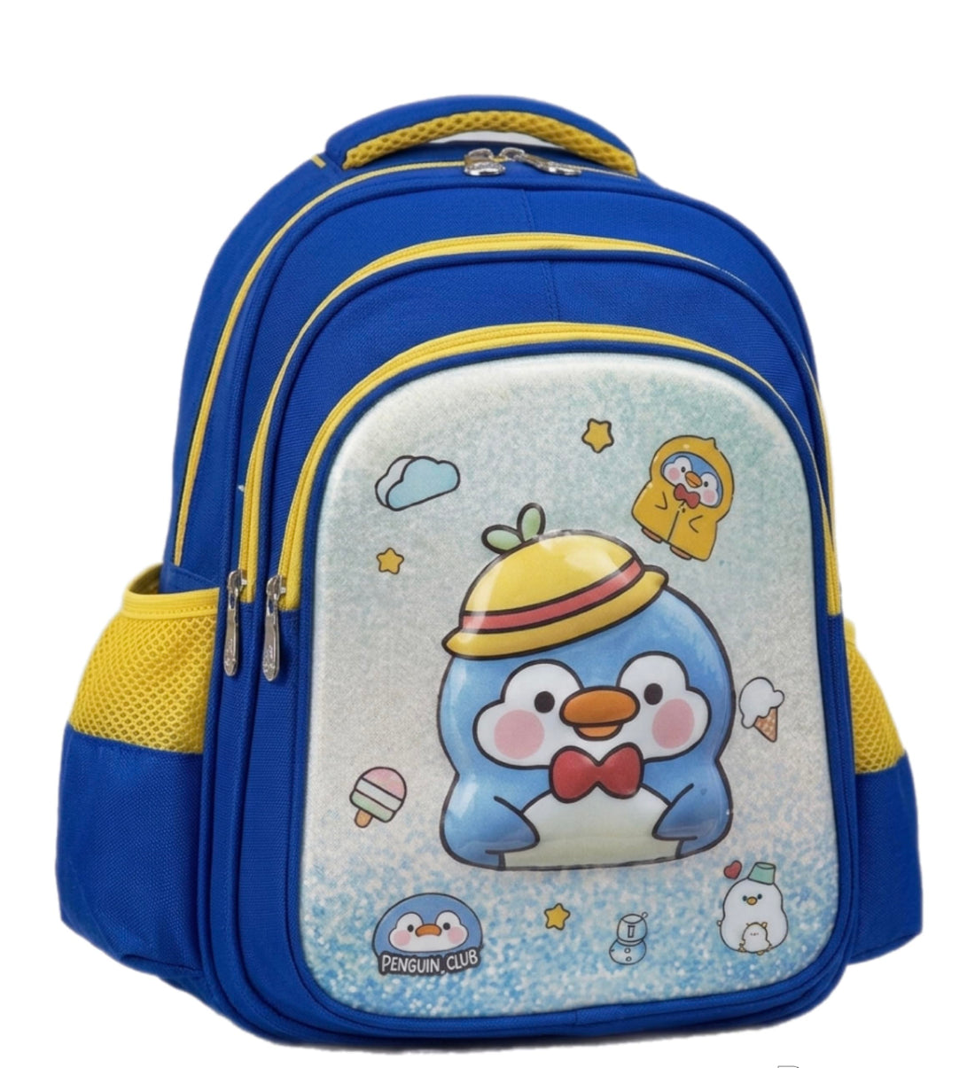 Penguin Club Kids School Backpack, Blue, Cute Penguin Print, Padded Shoulder Straps, 38 x 29 x 18 cm