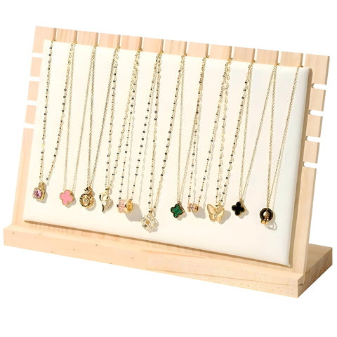 Necklace Hanging Stand - Large wooden display for jewelry, ideal for vendors, photoshoots, and retail displays with durable construction and natural wood texture. (Option 1)