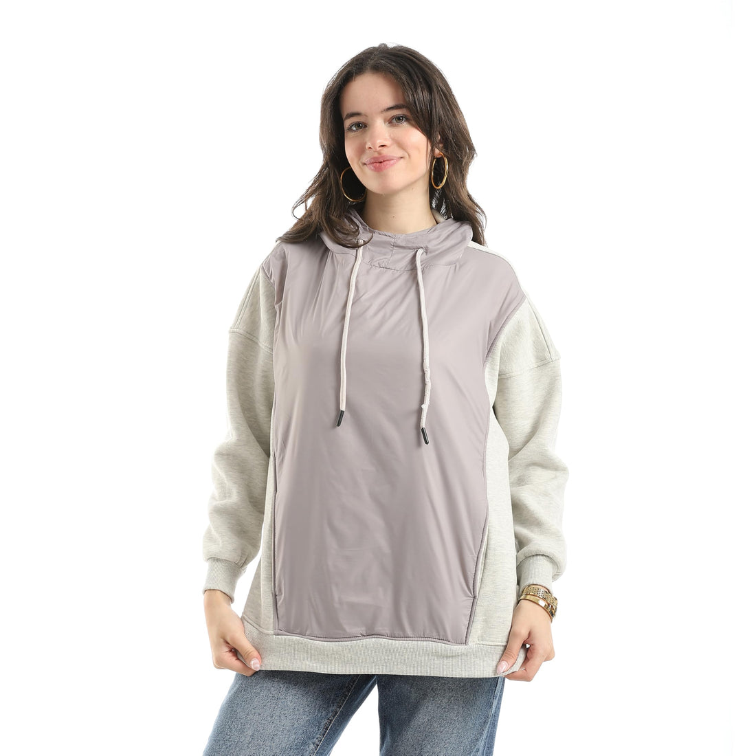 Andora Womens Hooded Long Sleeves Trendy Sweatshirt Sweatshirt