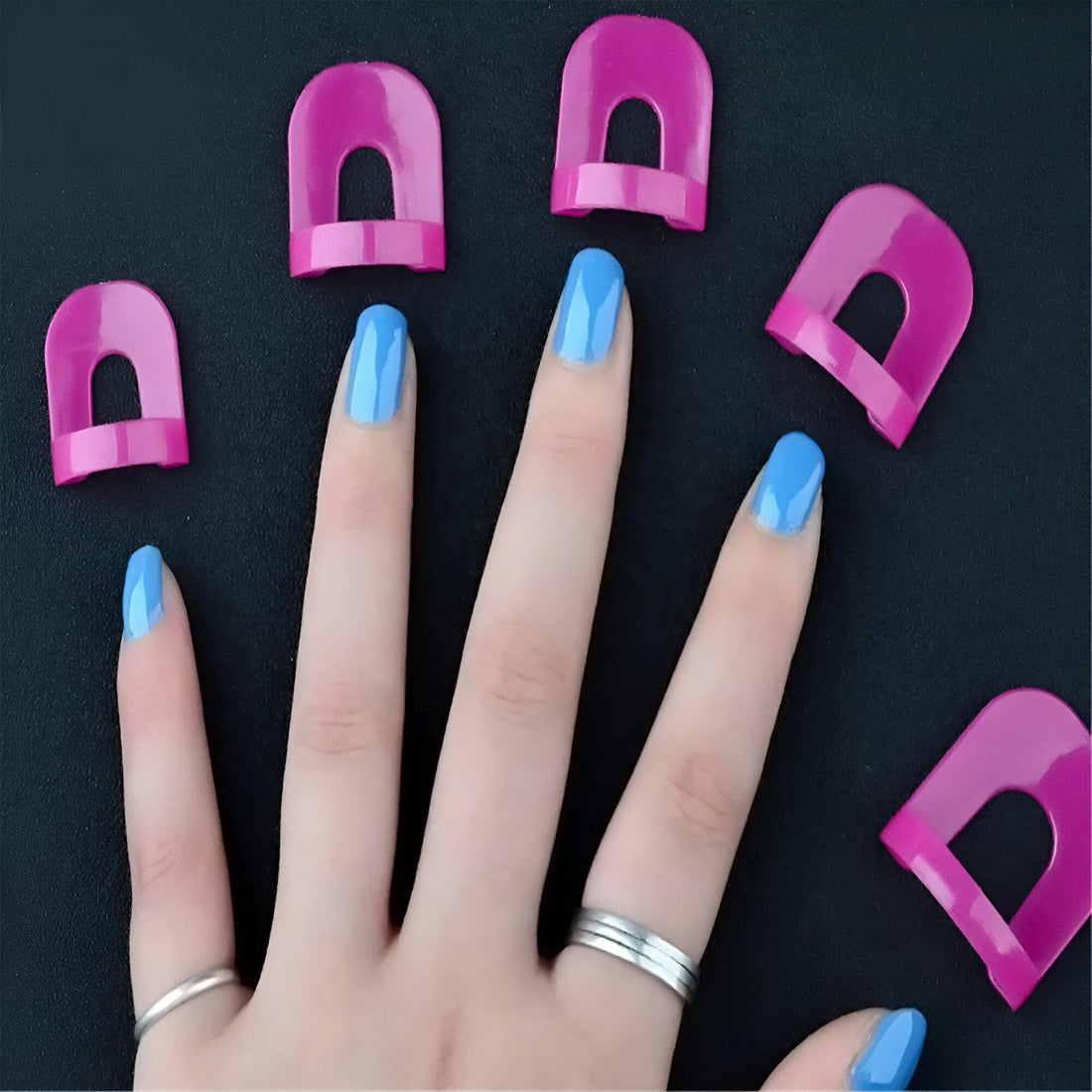 20 Pcs U Shape Nail Polish with 10 Different Size Options Full Finger Cover Nail Polish with Spill Proof Stickers Perfect for Nail Art Manicure Supplies