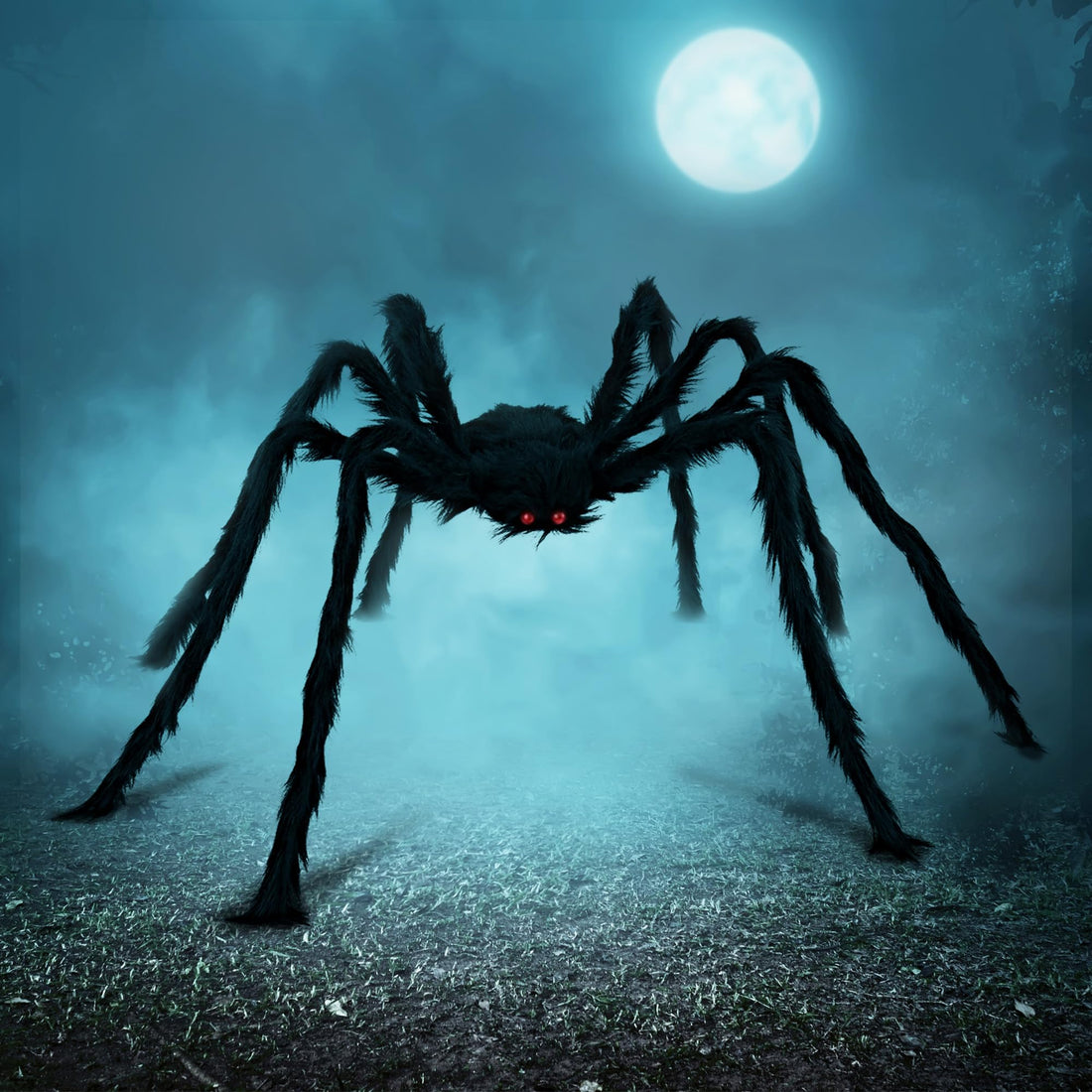 Halloween Decorations, 5 Ft Halloween Spider for Indoor Outdoor Scary Haunted House Spiders Web Party Halloween Yard