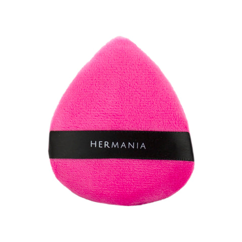 Hermania 1 Piece Big Triangle Powder Puff for Face & Body Loose Powder Washable Reusable Concealer Soft Plush Foundation Sponge Wet Dry Velvet Makeup Tool (Rose Red)