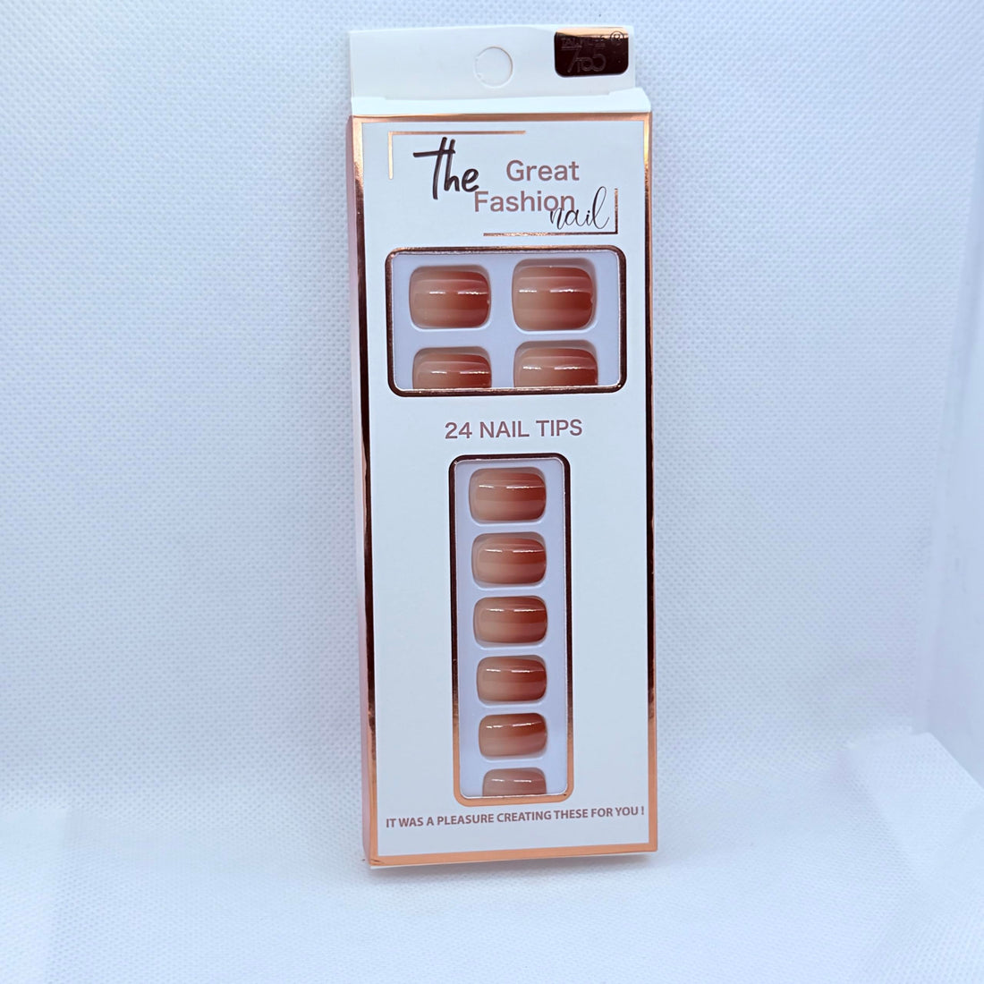 Medium Square Press On Nails – 5 Trendy Designs | Ombre Pink & Brown, Yellow French Tip & Dark Red | Salon Finish Fake Nails for Women (Brown Ombre)