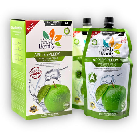 Fresh Beauty Apple Speedy Hair Color Dark Brown 0/2 Ammonia Free 500ml + 500ml