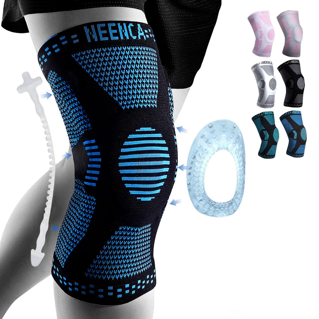 NEENCA Professional Knee Brace，Compression Knee Sleeve with Patella Gel Pad & Side Stabilizers Knee Support Bandage for Pain Relief Medical Knee Pad for ACL Running Joint Recovery
