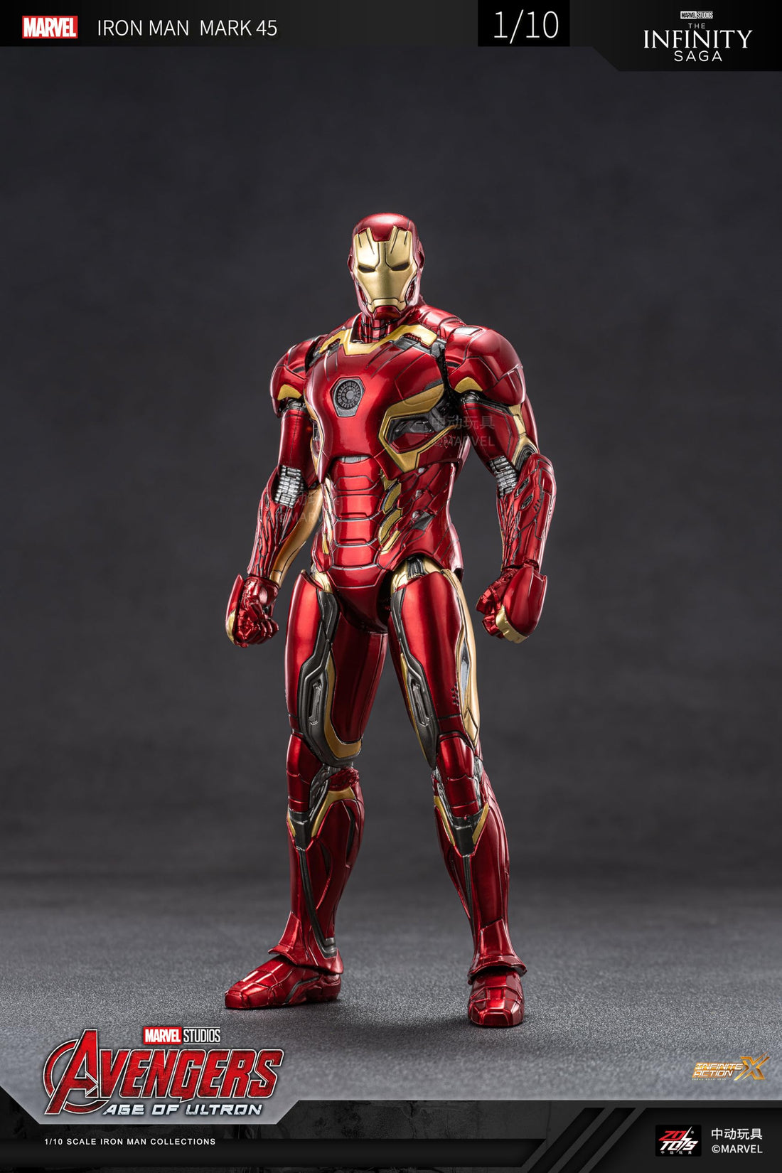 MARVEL The Infinity Saga Iron-Man 3–Iron Man Mark 45 (XLV) - 1/10 Sscale Collectlble Action Figure