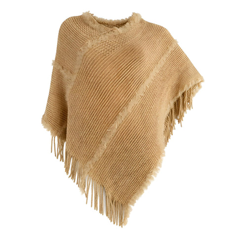 Classic Boncho - Open‑front boncho shawl of premium wool, drapes gracefully for weddings, birthdays, or winter gatherings, delivering elegant warmth and refined flair.