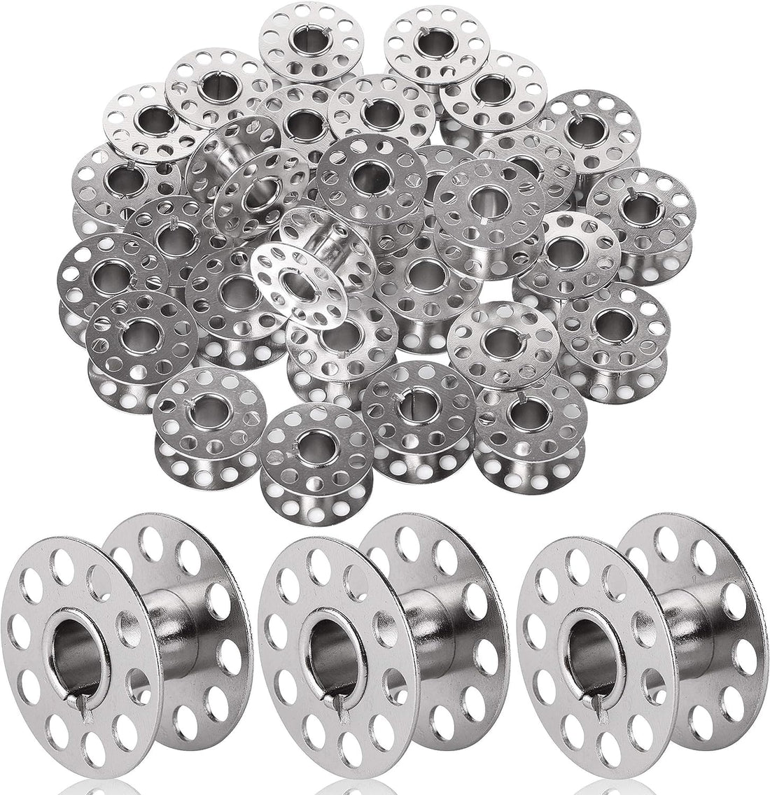fashion mania Metal Bobbins, 32 Pack, Bobbins for Sewing Machine, Bobbins for Brother Sewing Machine, Bobbins for Singer Sewing Machine, Sewing Machine Bobbins, Sewing Machine Accessories