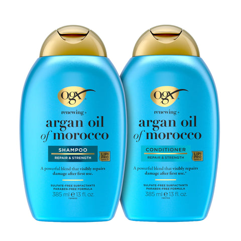 OGX Shampoo & Conditioner, Renewing+ Argan Oil of Morocco, 385ml, Pack of 2