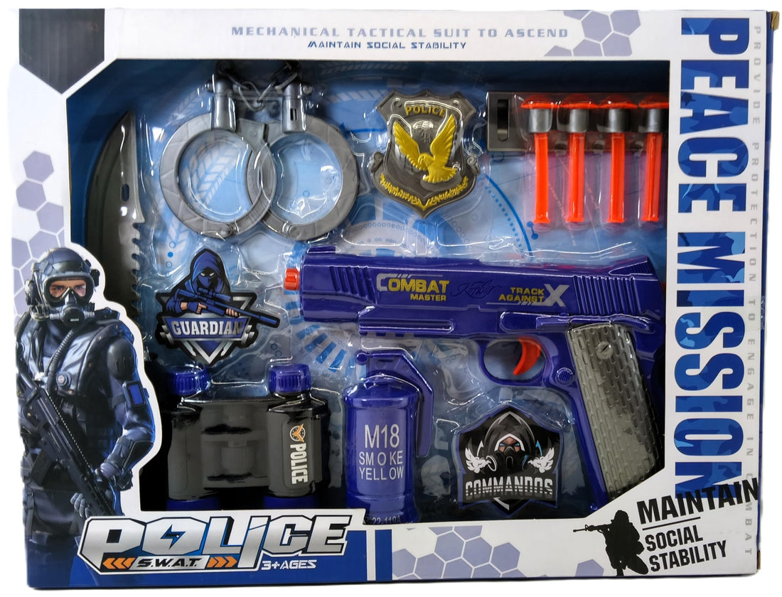 Police Combat Tactical Toy Set, Blue, Boys