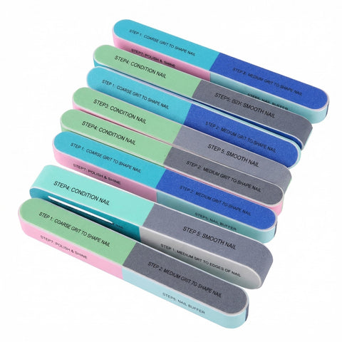 10PCS 7 Ways Professional Colourful Nail Buffing Block Manicure Pedicure Tool Emery Board Nail Art Care Buffing Buffer Sanding Files Shiny Block