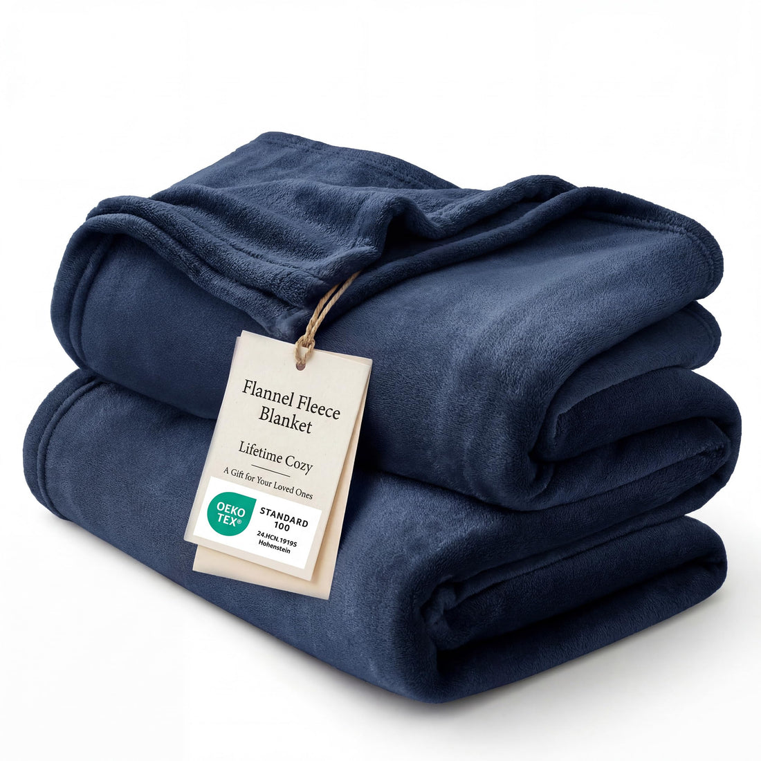 BEDSURE Navy Fleece Blanket 50x70 Blanket Linen - 300GSM Soft Lightweight Plush Cozy Blankets for Bed, Sofa, Couch, Travel, Camping