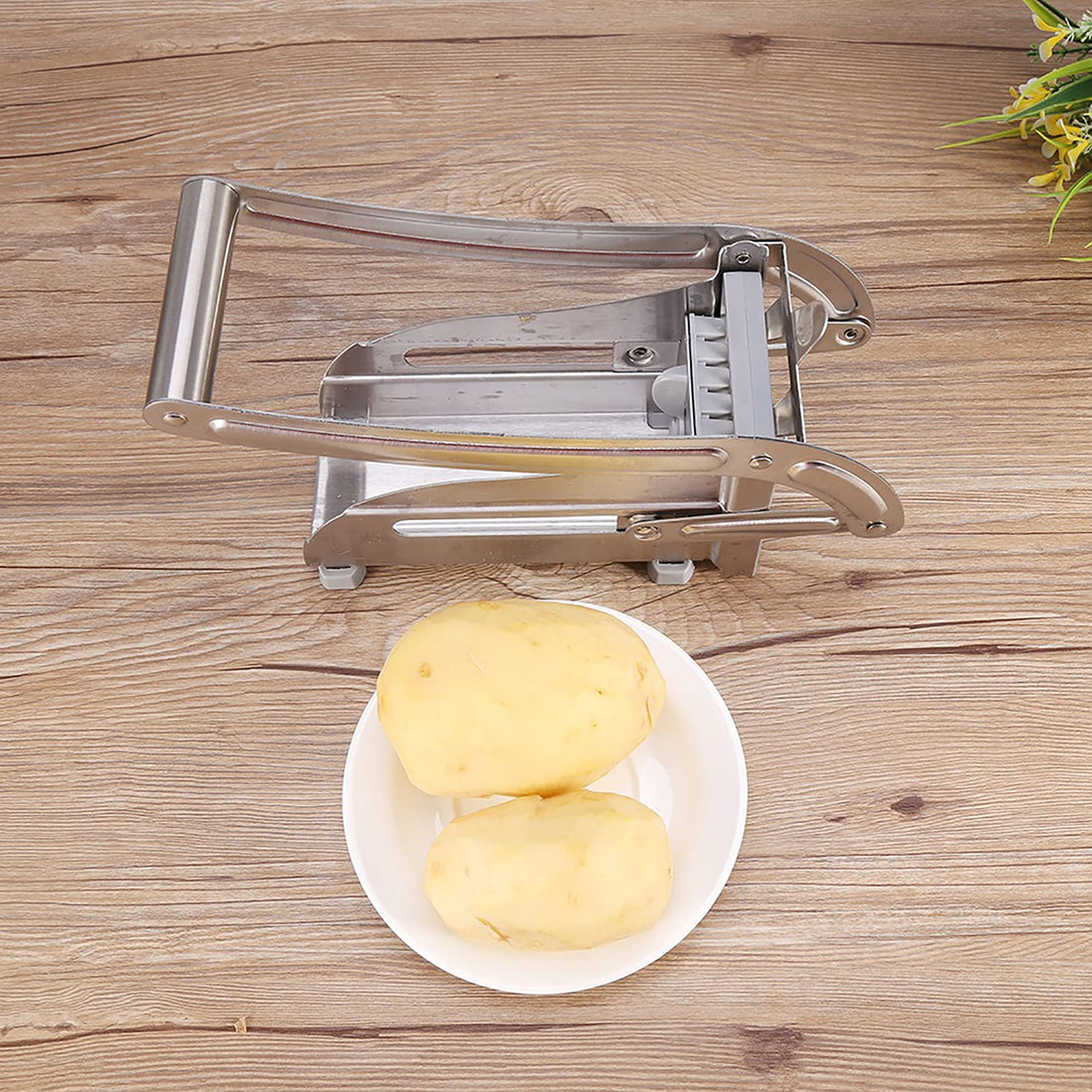 French Fry Cutter Foodservice 42306 Commercial Grade Stainless Steel Potato Slicer with Suction Feet, 3/8-Inch