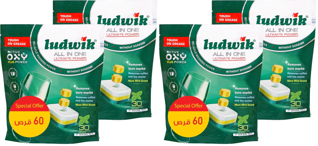 Ludwik All-In-One Mint Dishwasher Tablets 2 x 30-Pieces (Pack of 2)
