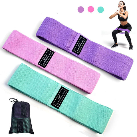 Sky-Touch Resistance Bands Fabric,Exercise Bands Non Slip Hip Elastic Bands For Hip, Legs, Butt, Glutes And Thighs Workout, Set Of 3 Pack, Assorted Colors