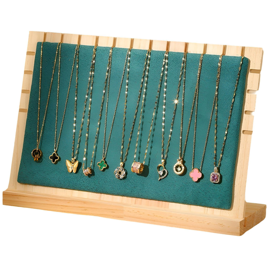 Necklace Hanging Stand - Large wooden display for jewelry, ideal for vendors, photoshoots, and retail displays with durable construction and natural wood texture. (Option 3)