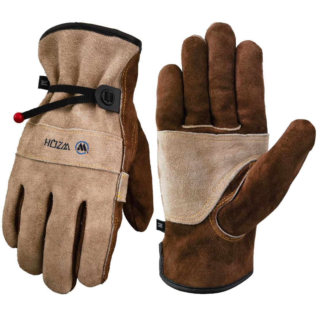 WZQH Leather Gloves For Welding, Gardening, Work, Animal handling, BBQ, Oven, Fireplace,Bite Proof,Fire & Heat Resistant