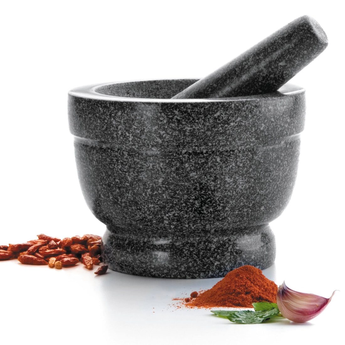LACOR Granite Mortar and Pestle, Black, 14 x 10 cm