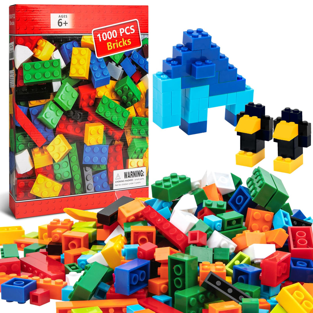 Gr8ware Building Blocks - 1000 Pieces Multicoloured Shapes for Kids, E Boy Toys, Girl Toys, Birthday Gift, Growth, Fun