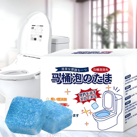 Toilet Cleaning Tablets - Blue foaming formula deeply cleans bowls, eliminates stubborn stains and odors for up to 7 days per tablet, 24-count pack for lasting freshness.