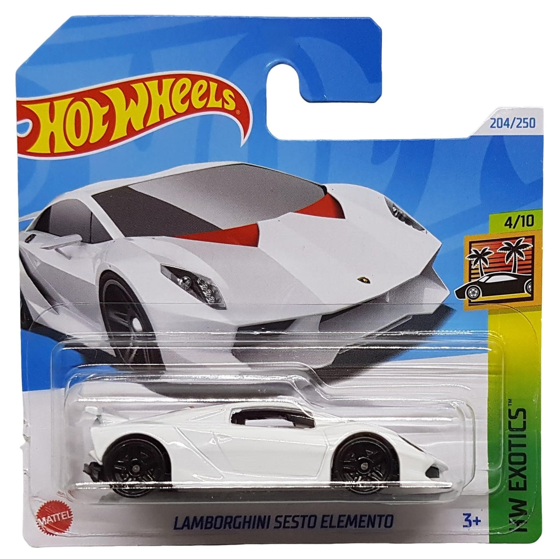 Hot Wheels - Lamborghini Sesto Elemento - HW Exotics 4/10 - HTC23 - Short Card - Sports Car - White - Mattel 2024 - 1:64