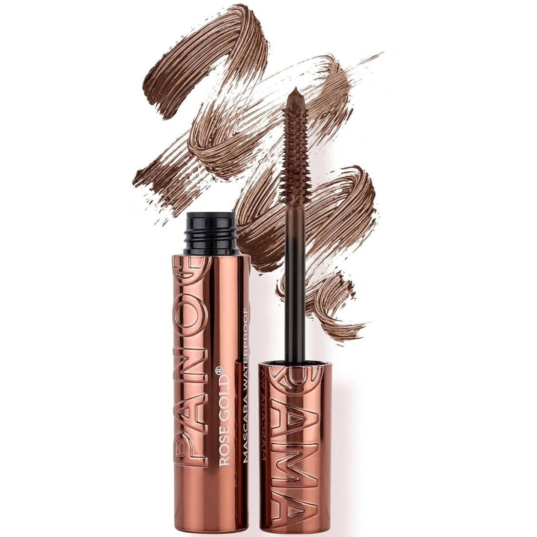 Waterproof Mascara Long&Curl Brown – Natural Defined Lashes with Long-Lasting Curl Hold, Red Brown Mascara, Perfect for Auburn Hair & Hazel Eyes