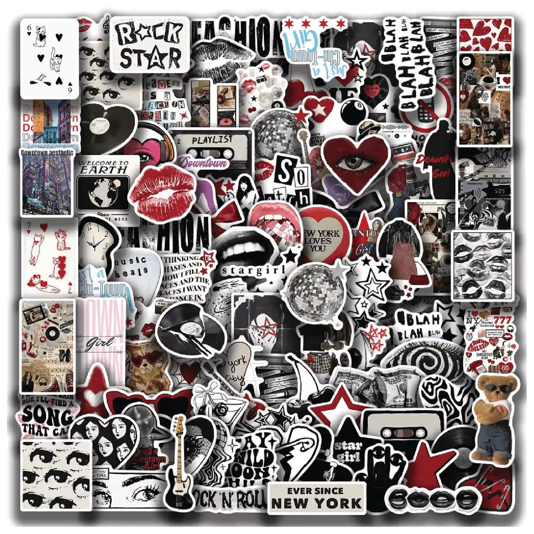 100pcs - Downtown Girls Waterproof Graffiti Sticker Aesthetic Decorative - Luggage - Cup - Guitar - Laptop Skin - Phone - Notebook - Kids Stickers
